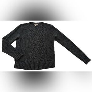 Banana Republic Women’s Gray Cable-Knit Pullover Sweater Acrylic Wool Size S